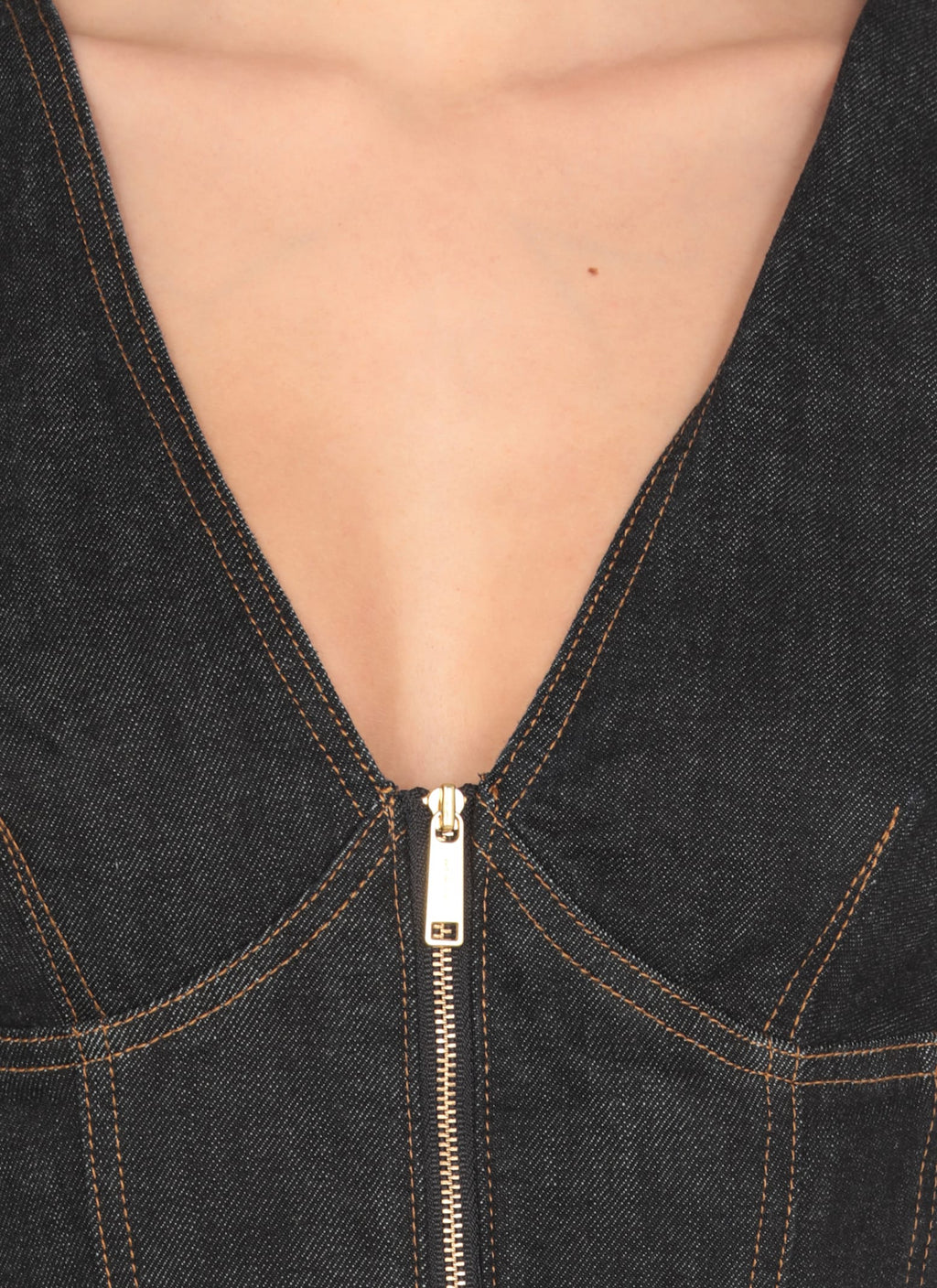 Self-Portrait Indigo Denim Midi Dress - Blue