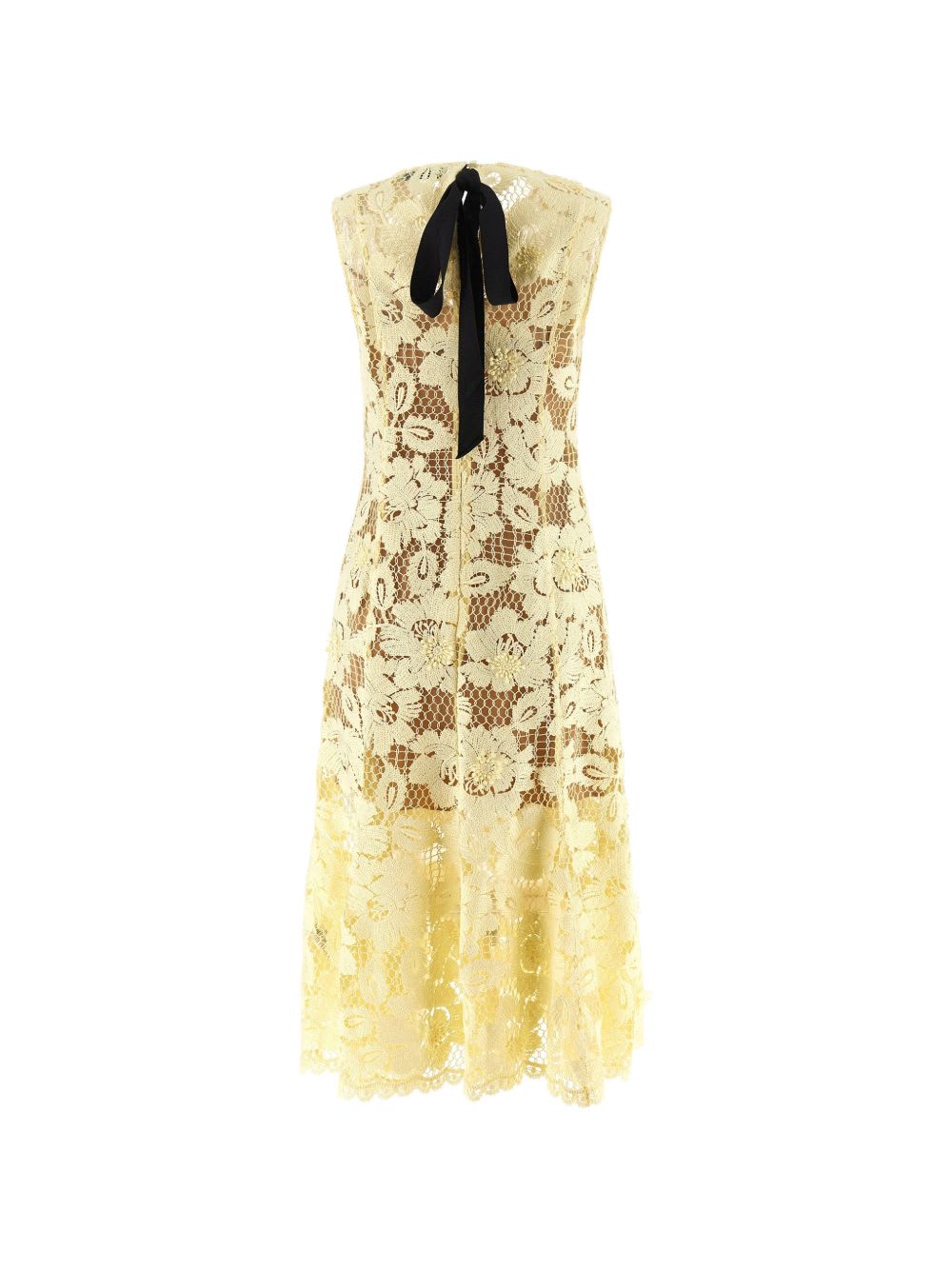 Self-Portrait Lace Midi Dress - Yellow