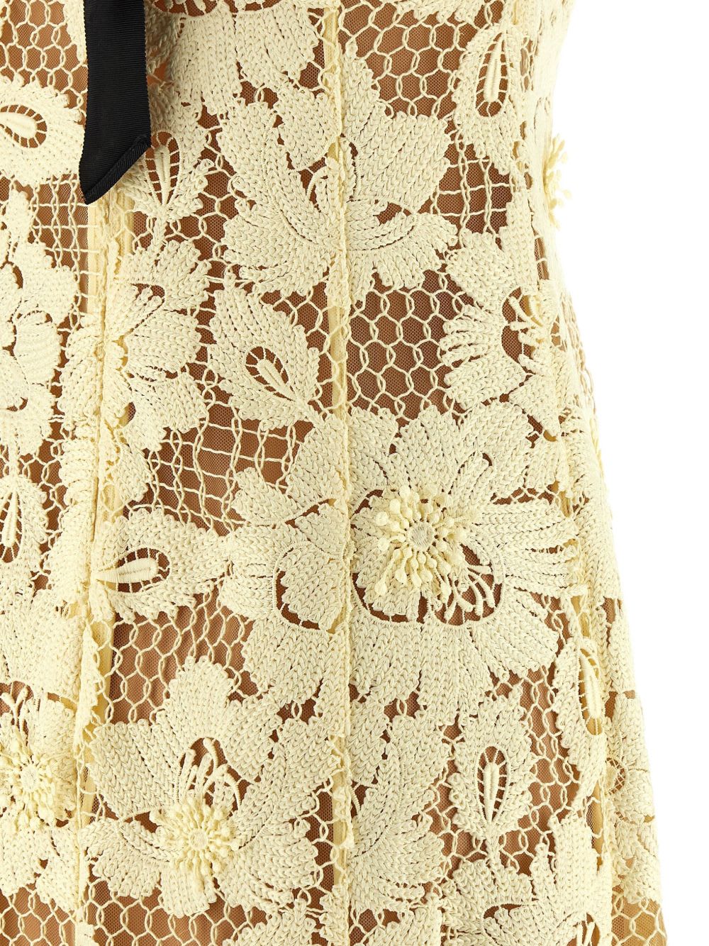 Self-Portrait Lace Midi Dress - Yellow