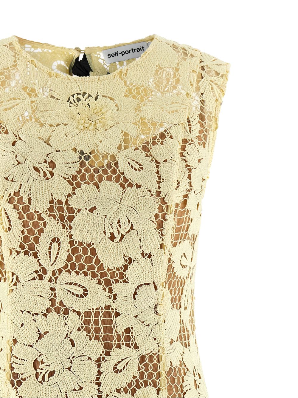 Self-Portrait Lace Midi Dress - Yellow