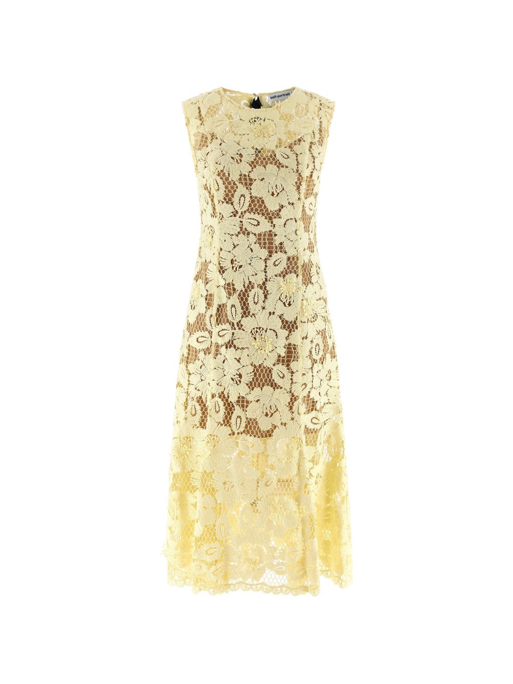 Self-Portrait Lace Midi Dress - Yellow
