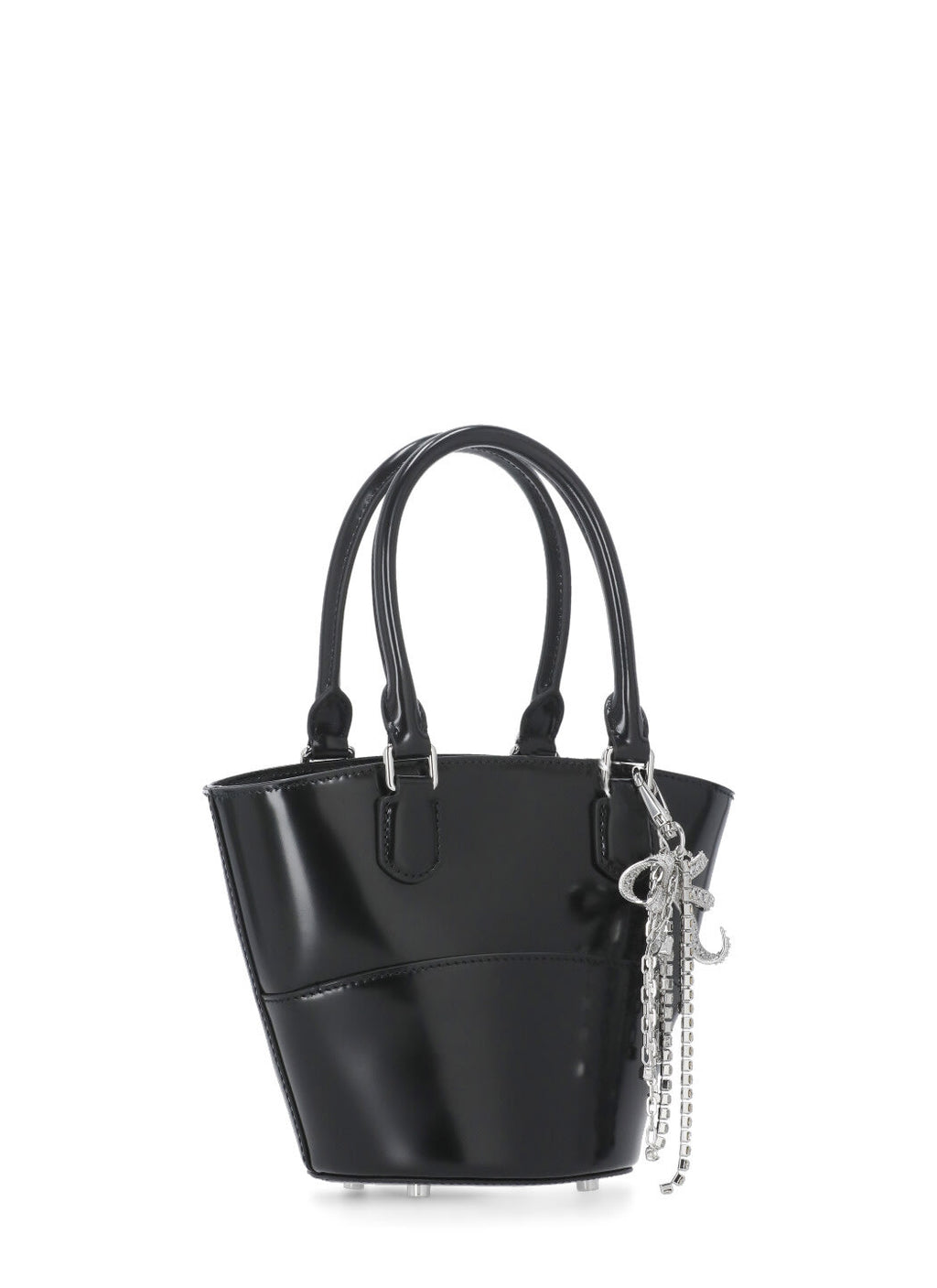 Self-Portrait Leather Shopping Bag - Black
