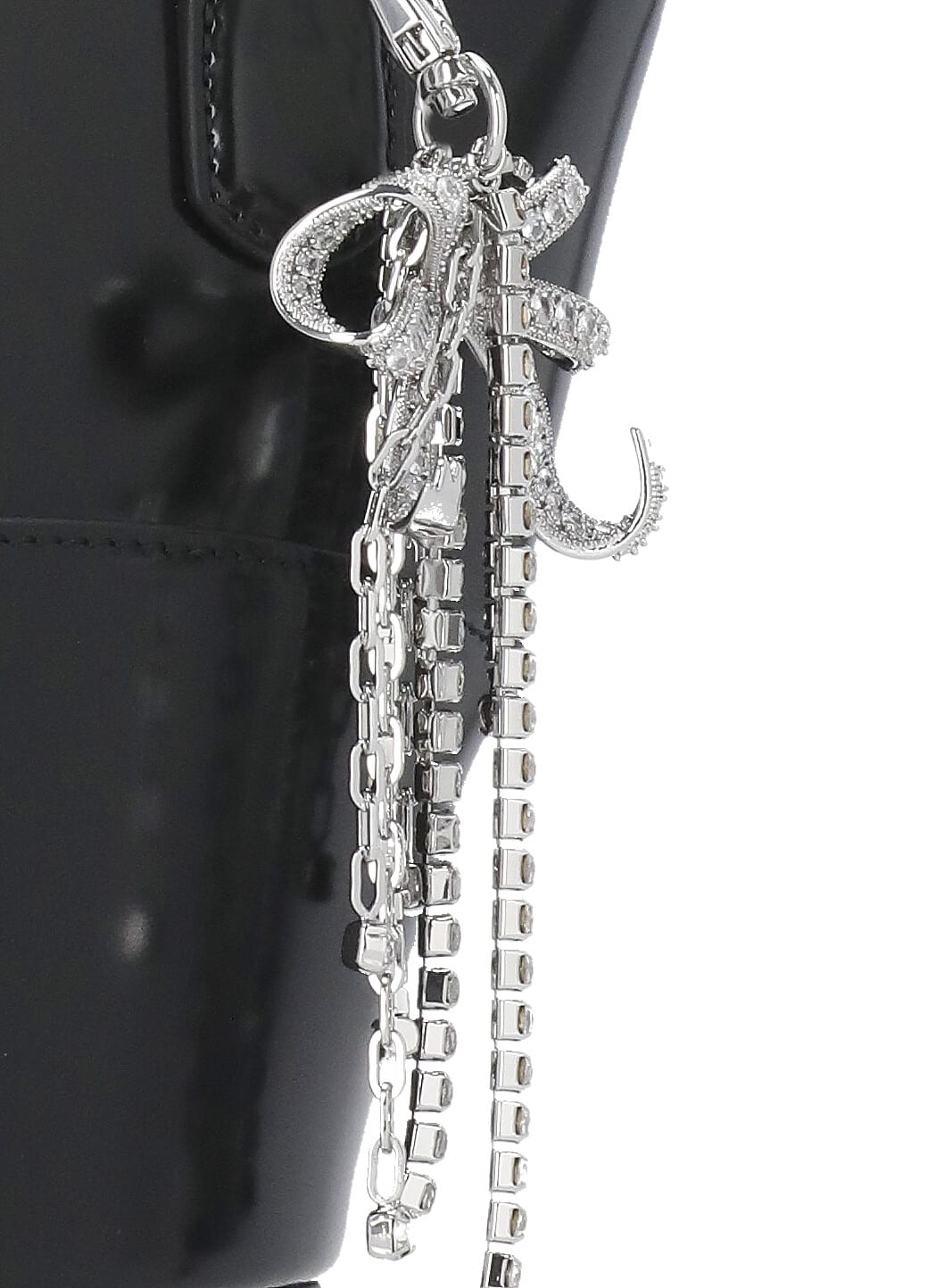 Self-Portrait Leather Shopping Bag - Black