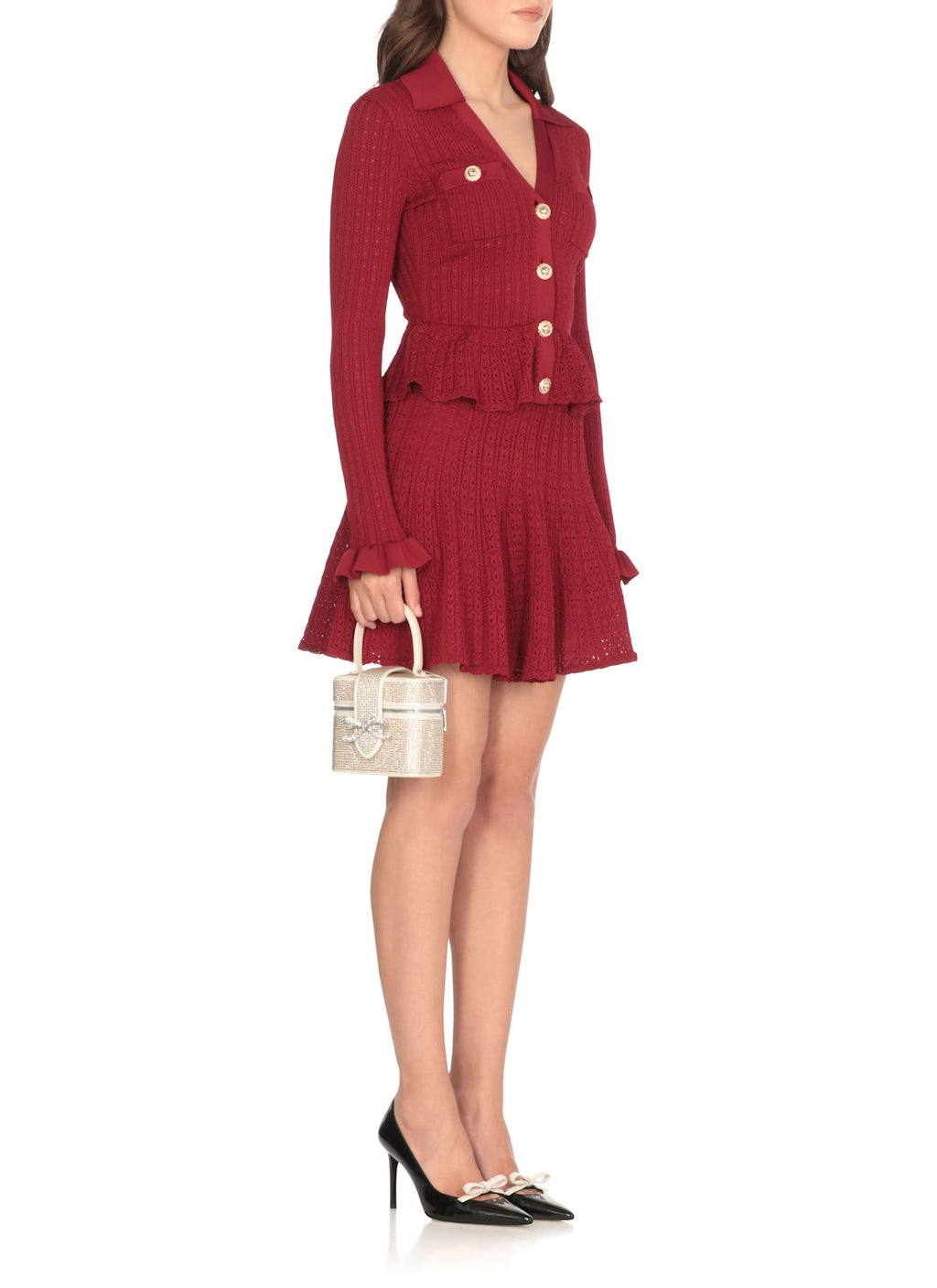 Self-Portrait Rhinestone Vanity Bag - Beige