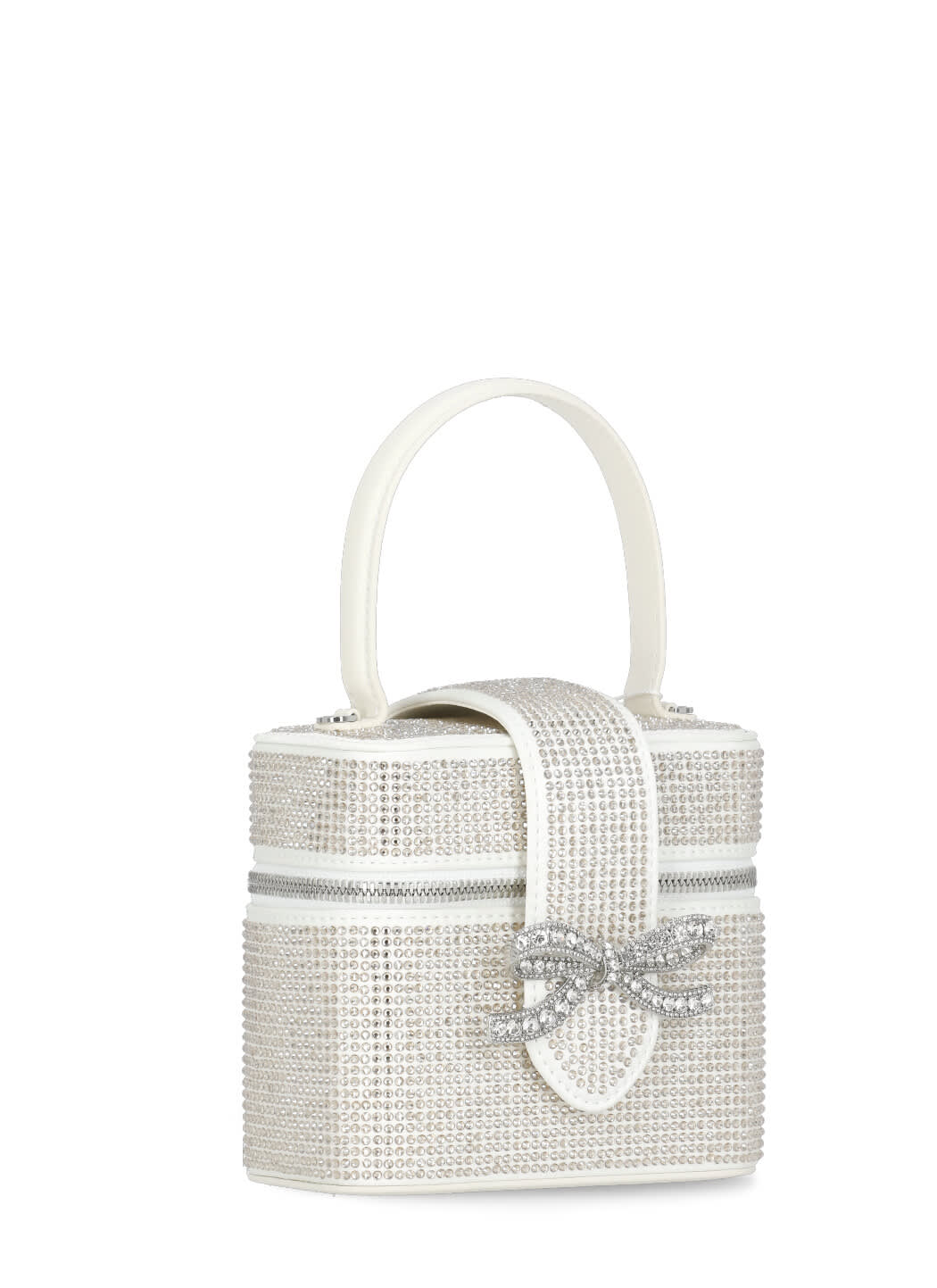 Self-Portrait Rhinestone Vanity Bag - Beige