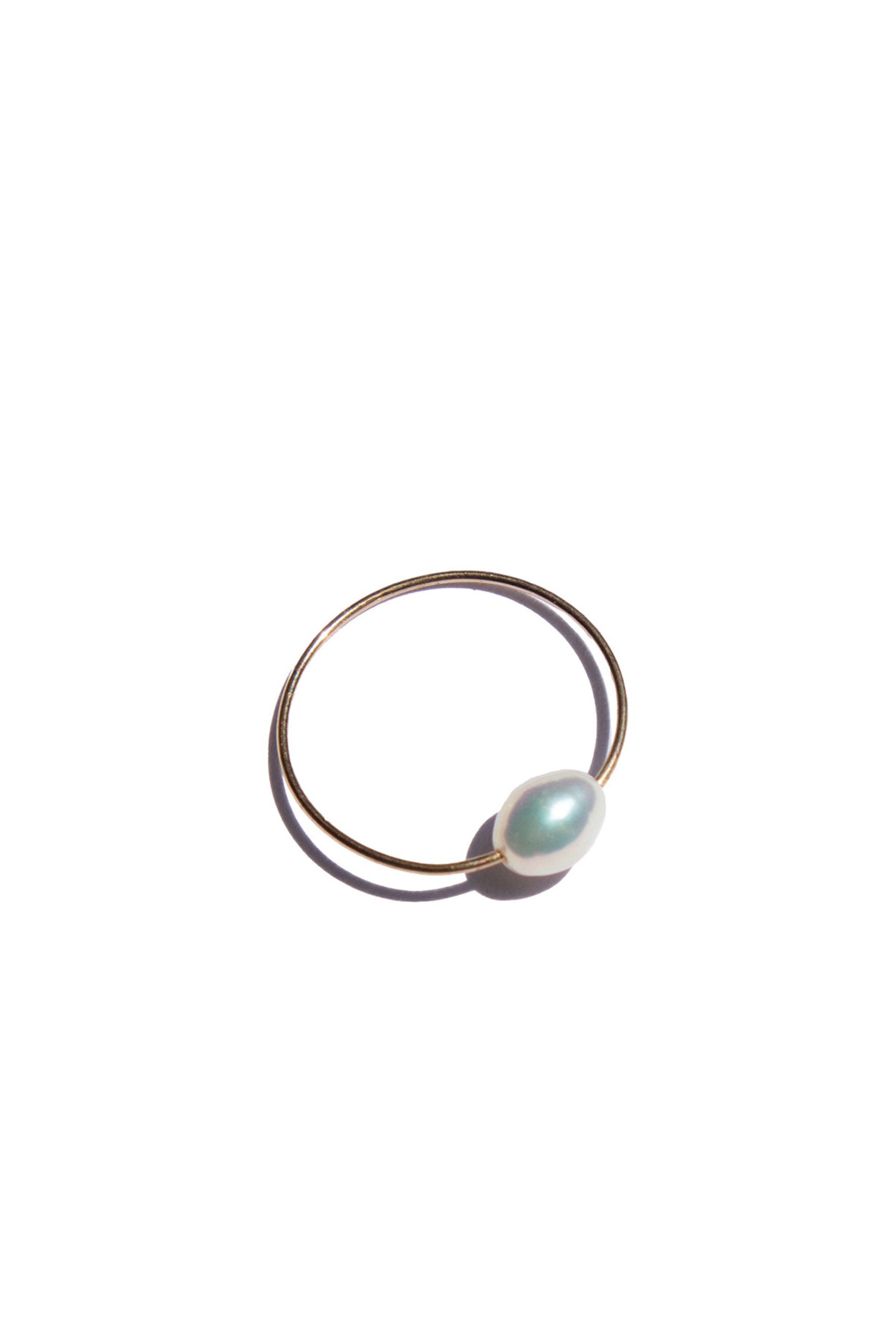 seree Eden Freshwater pearl skinny gold ring - 14k Gold Vermeil