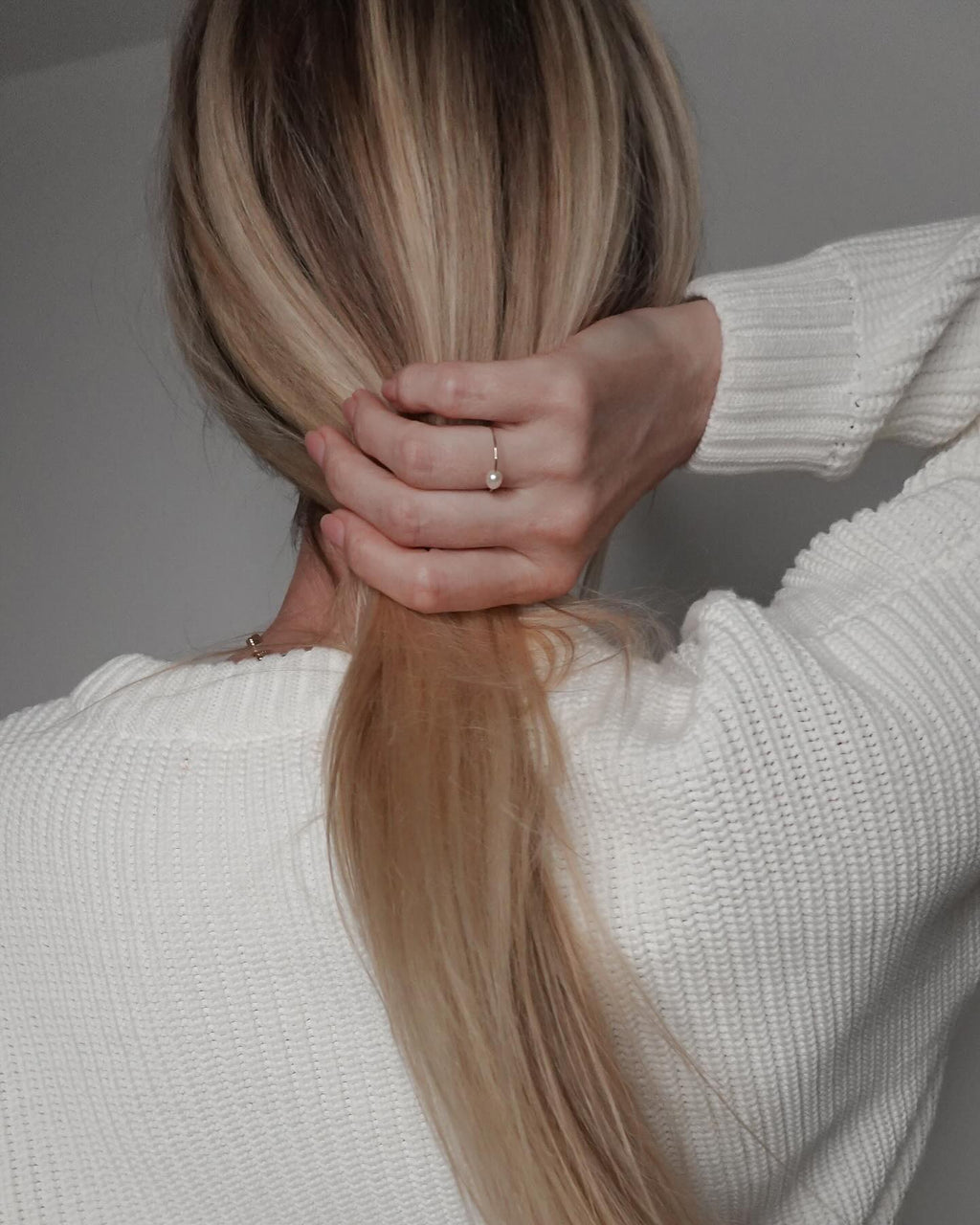 seree Eden Freshwater pearl skinny gold ring - 14k Gold Vermeil